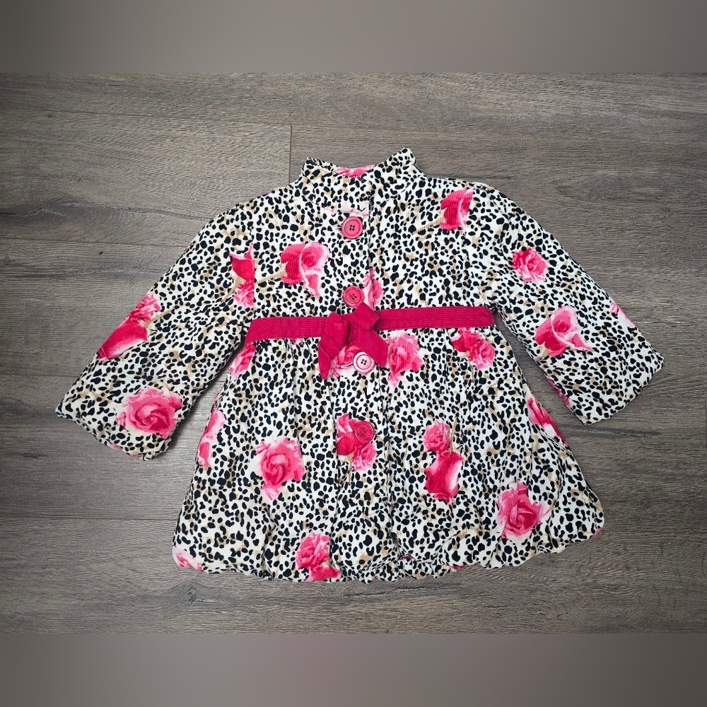 Penelope Mack Little Girls Floral Coat Size 24 Month Lined Soft Comfy